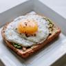 Two eggs and yogurt breakfast